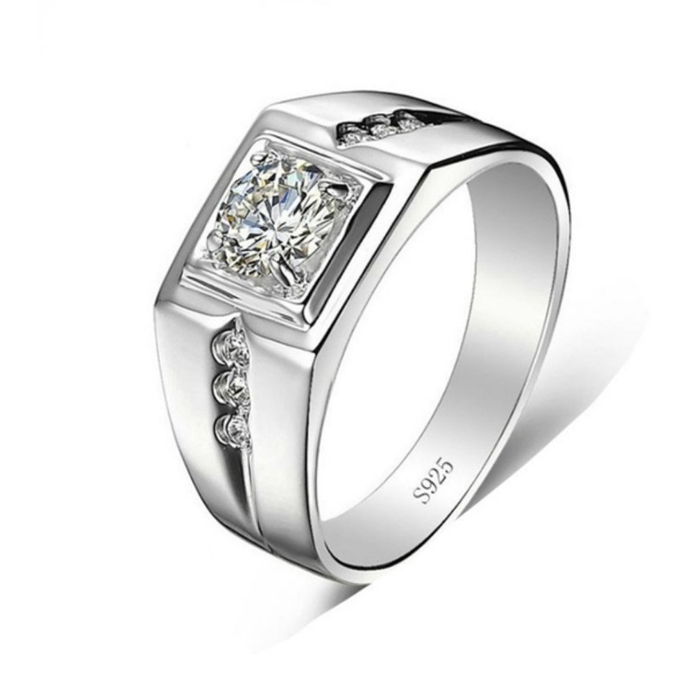 Men's 925 Silver Classic AAA++ CZ Ring